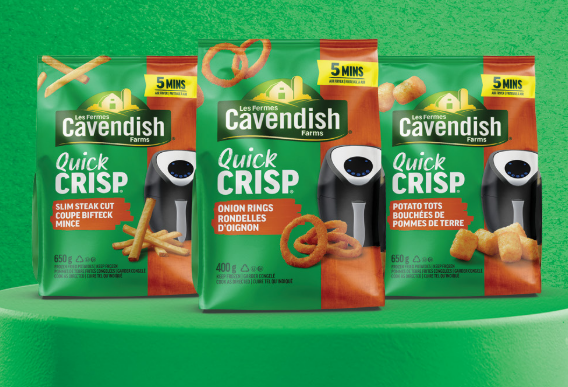 Packs of processed potato products