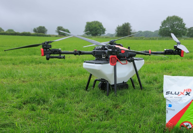 Drone pesticide applications slug pellets