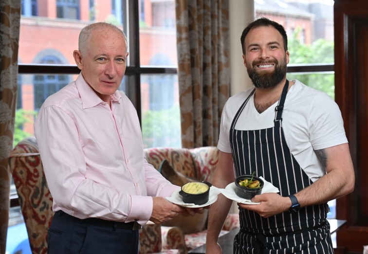 Wilson's Country managing director, Lewis Cunningham (left) with Kyle Greer, head chef at Belfast's Europa Hotel.