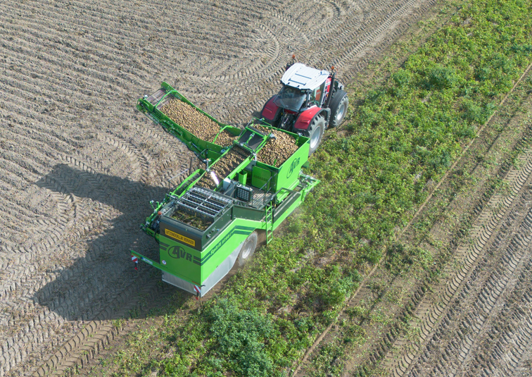 AVR's newly-introduced potato harvester at work in a field