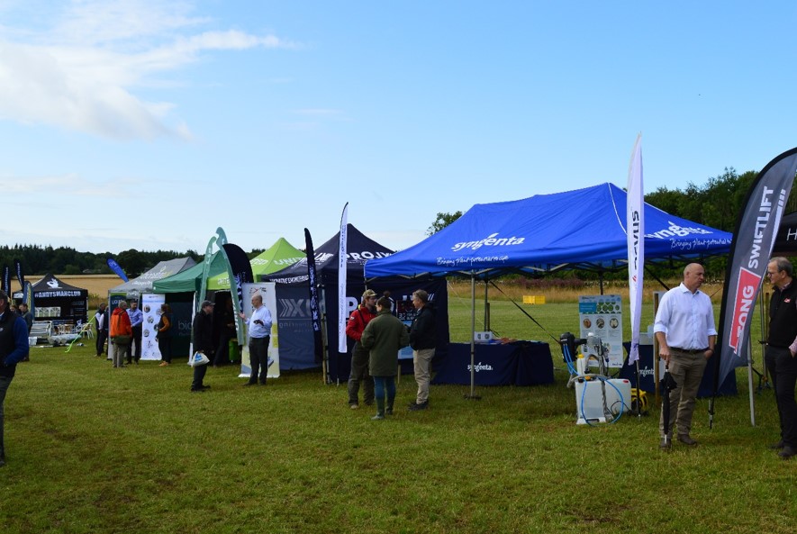 Gazebos in field