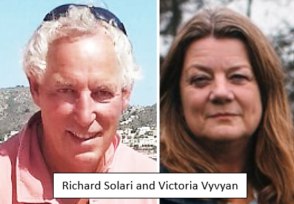 Head and shoulders side-by-side images of Richard Solari and Victoria Vyvyan