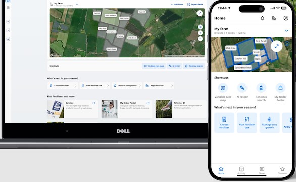 screen displays on mobile phone and laptop