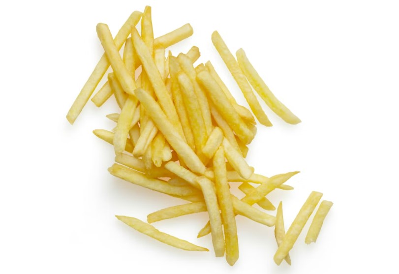 potato chips on white background