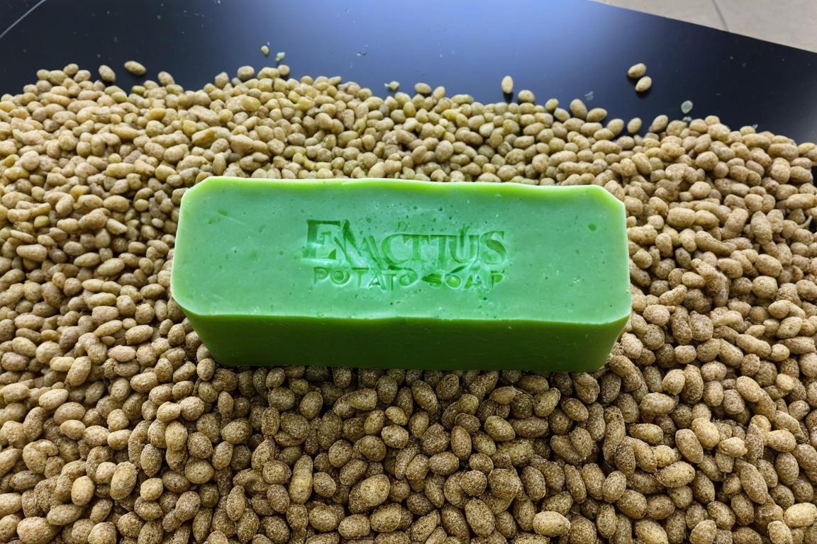 soap made from potato on top of pile of potatoes